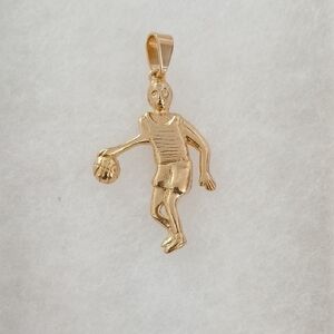 Gold Basketball Player Pendant